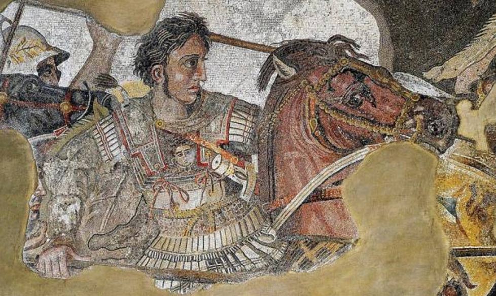 Mosaic detailing the famous military leader and conqueror Alexander the Great/Alexander III of Macedon.