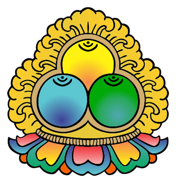 Buddhist symbol representing the Three Jewels (Buddha, Dharma, Sangha)