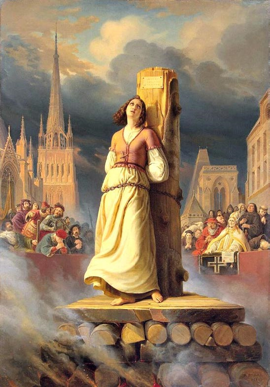 "Joan of Arc dies at the stake", painted in 1843 by German artist Hermann Anton Stilke (1803-1860). Hermitage Museum, St. Petersburg.