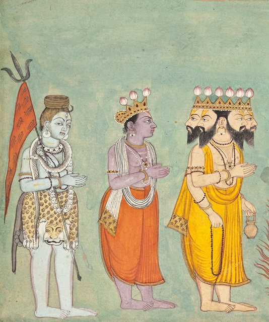 Detail; Shiva, Vishnu and Brahma.
