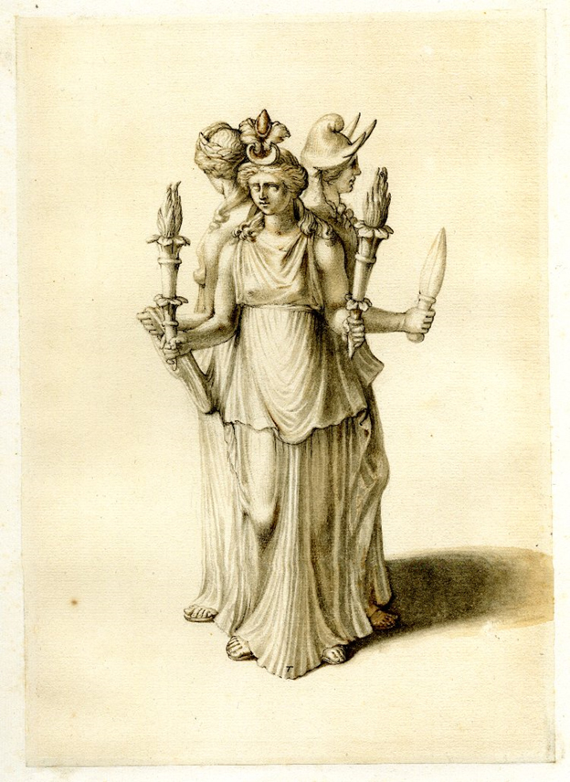 Triple-formed representation of the Greek goddess Hecate