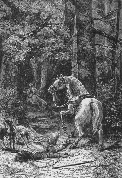 Another depiction of the death of William Rufus of England, 1895. 