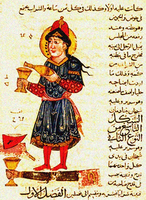 An illustration of a device invented by al-Jazari.