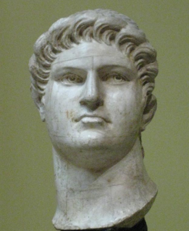 A plaster bust of Nero.